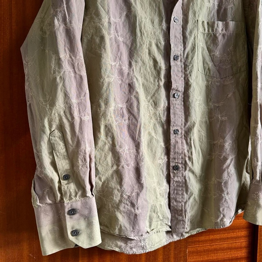 Kenneth Cole Beige Patterned Button Down Shirt - image 5